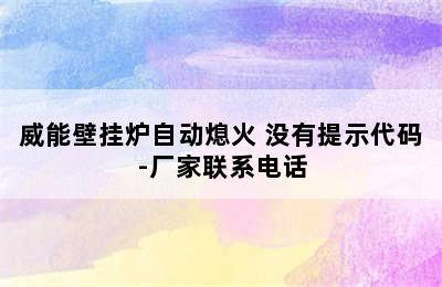 威能壁挂炉自动熄火 没有提示代码-厂家联系电话